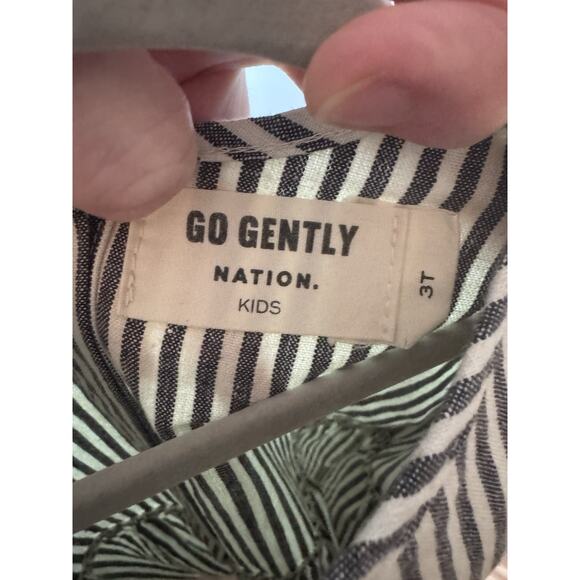 GO GENTLY NATION Girls Long Sleeve Striped Dress Organic Cotton/hemp Neutral 3T - Picture 7 of 8
